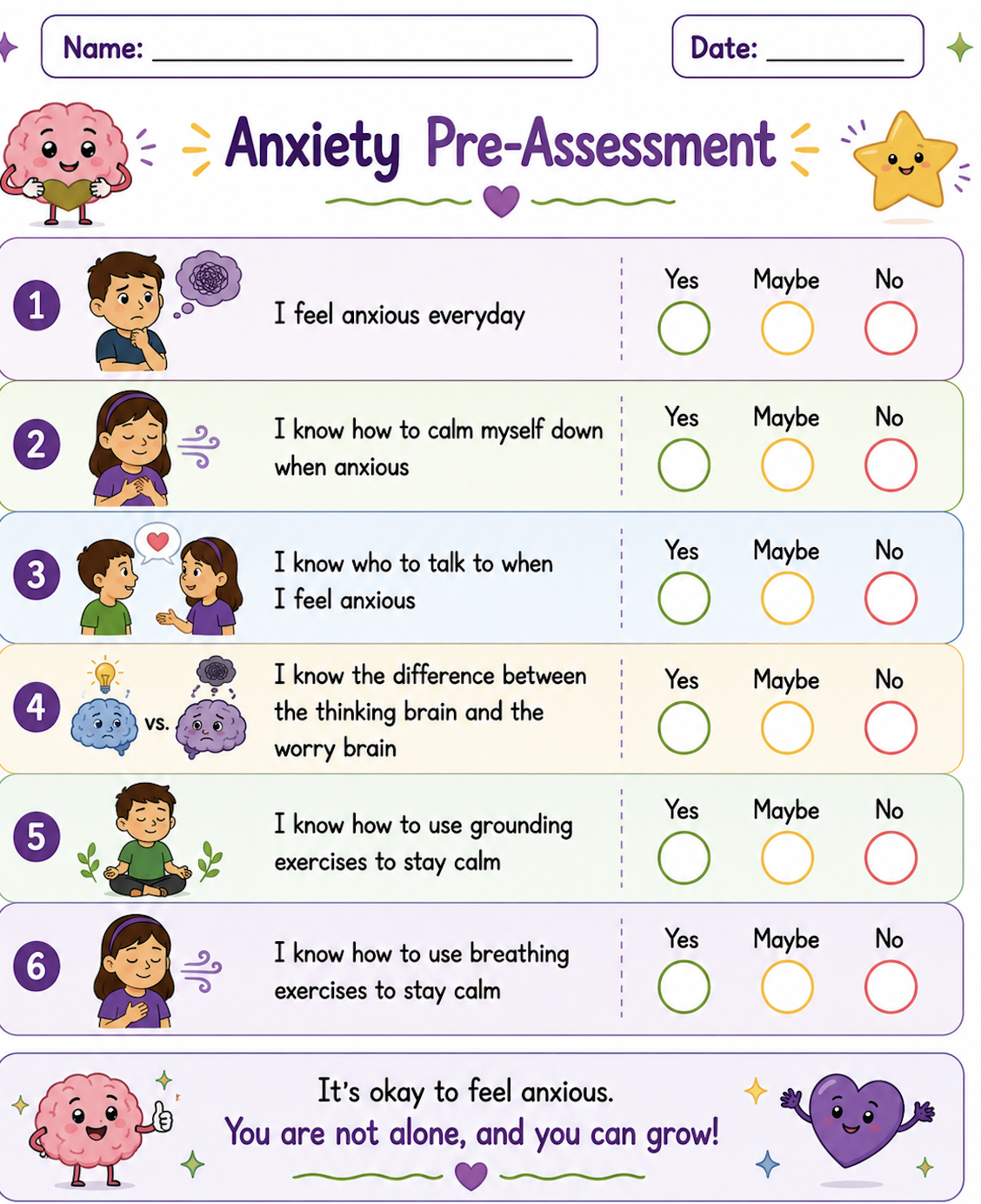 Anxiety Pre-Assessment (Student)