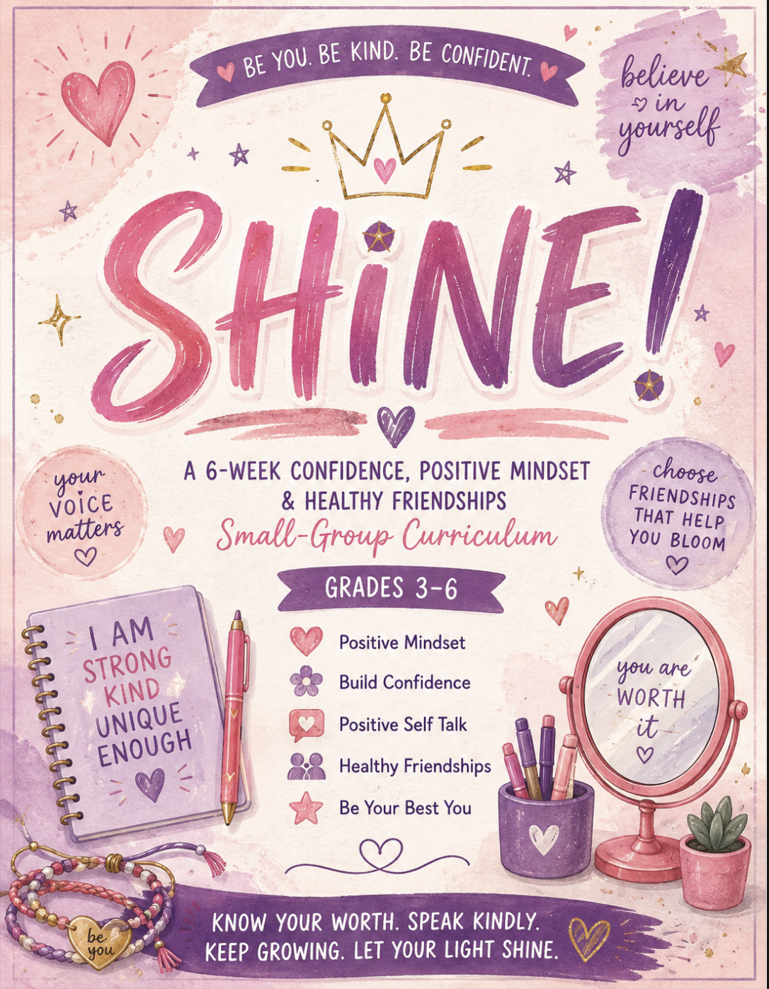SHINE! Small Counseling Girls Group for Grades 3-6