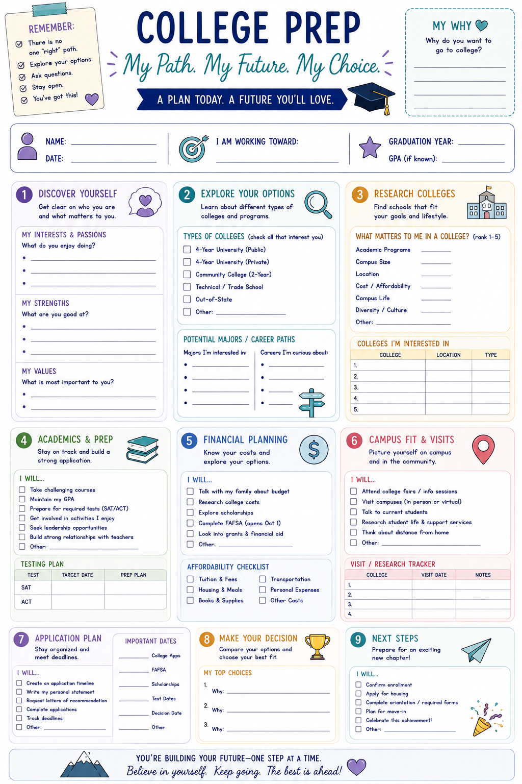College Prep Worksheet