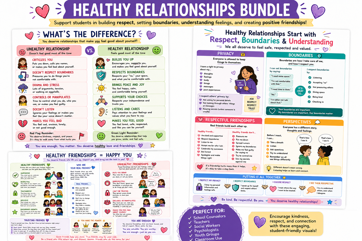 BUNDLE: Healthy Friendships and Relationships (5-12th Grade)