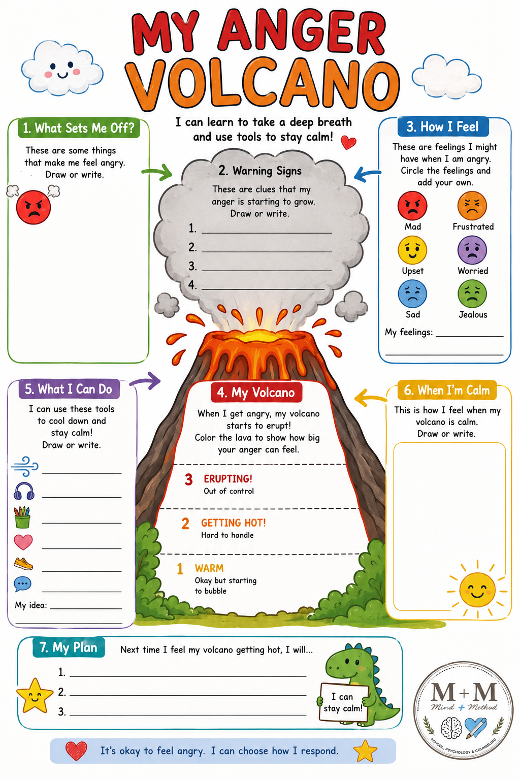 My Anger Volcano Worksheet
