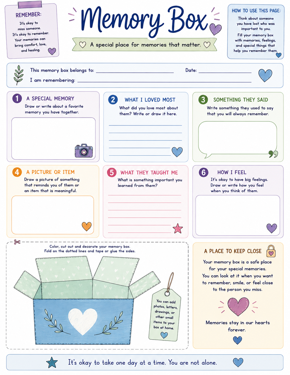 Memory Box Template