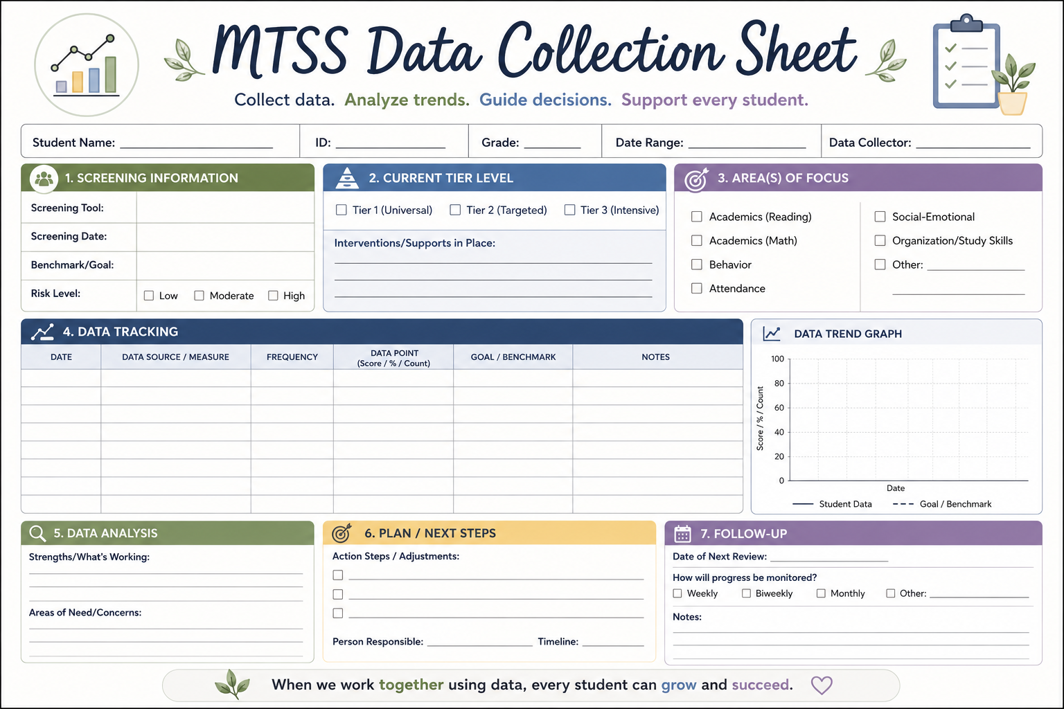 MTSS Data Collection Sheet