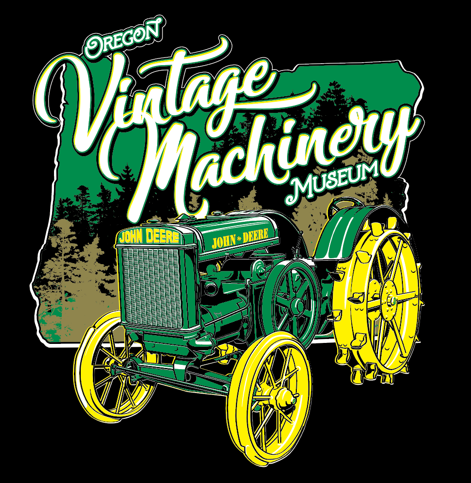 Vintage green and yellow tractor displayed with a black background.