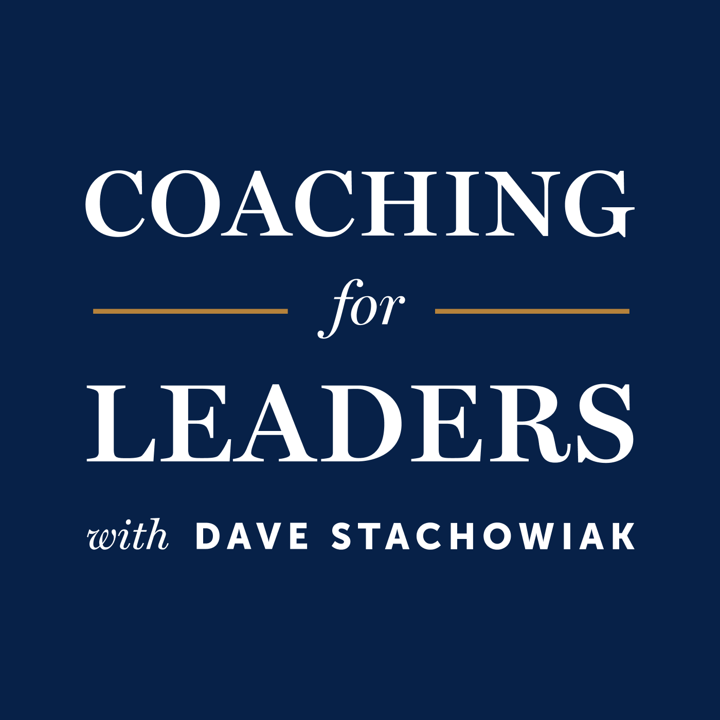 Cover of a book titled 'Coaching for Leaders' by Dave Stachowiak on a dark blue background.