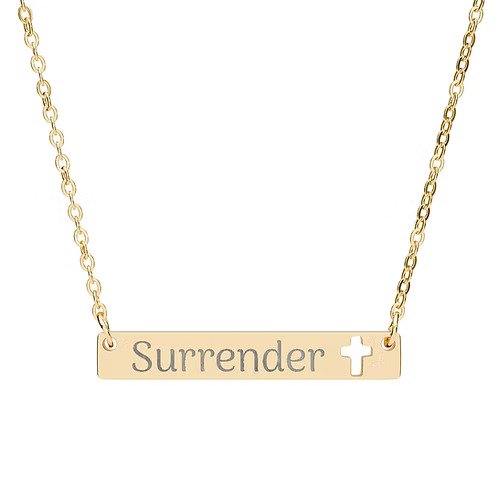 Surrender Cross Necklace (Engraving)