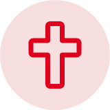 Red circle with a red cross in the center.