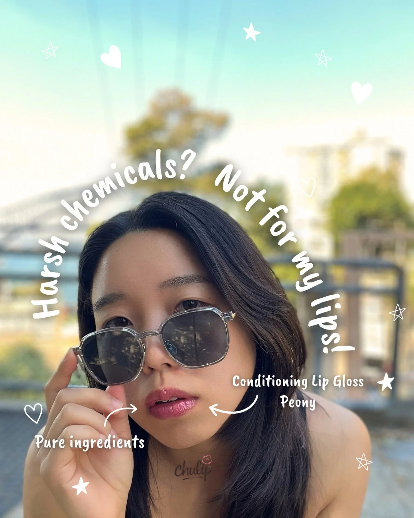 You don&rsquo;t pick a lip gloss&nbsp;BECAUSE &nbsp;it has harsh chemicals &mdash; it just happens to. What if it just happened not to? 
That&rsquo;s the whole idea behind Chulip. Pure ingredients, effortless lip care˚˖𓍢💋❁ ⋆˚