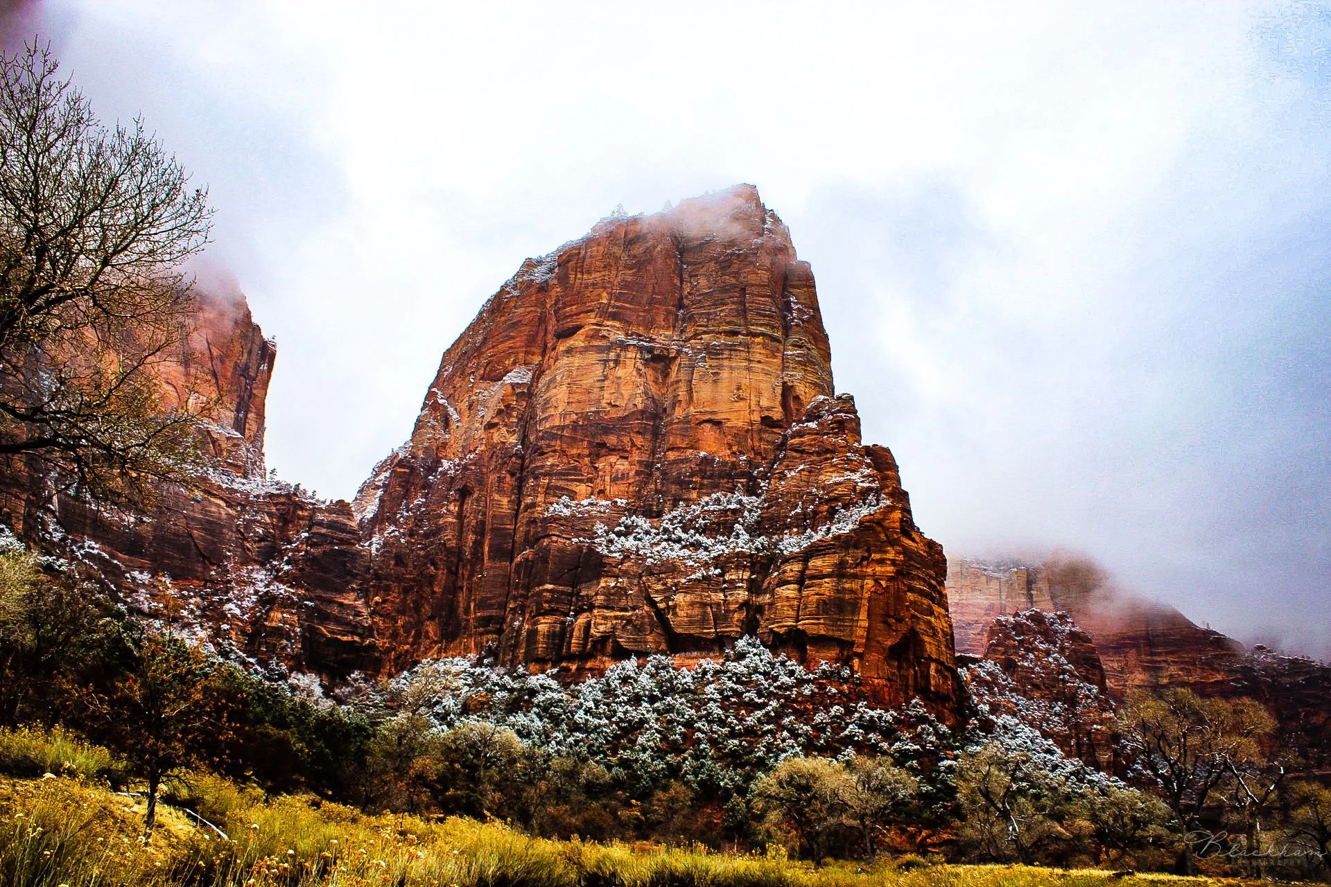 Zion National Park Angels Landing in Winter