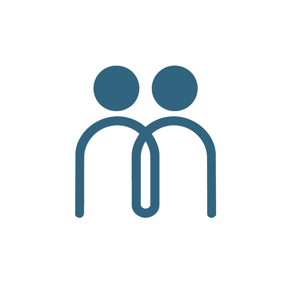 Icon of two people with a tie, symbolizing a business or professional relationship.