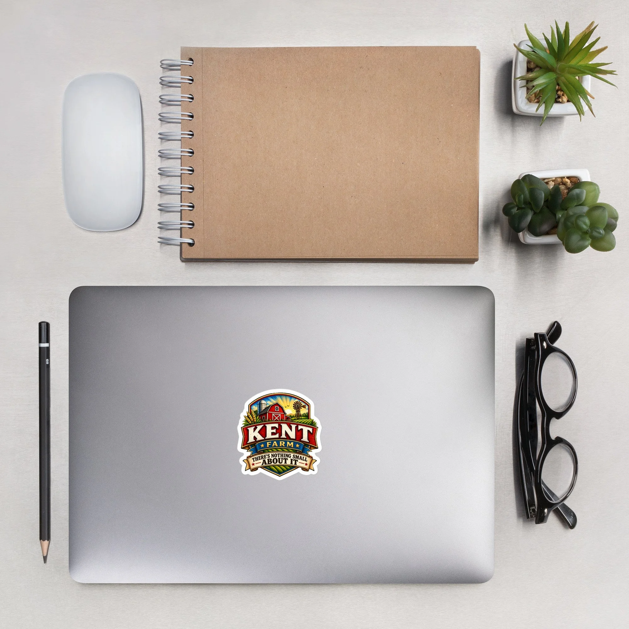Kent Farm logo and tagline vinyl sticker on a white background.