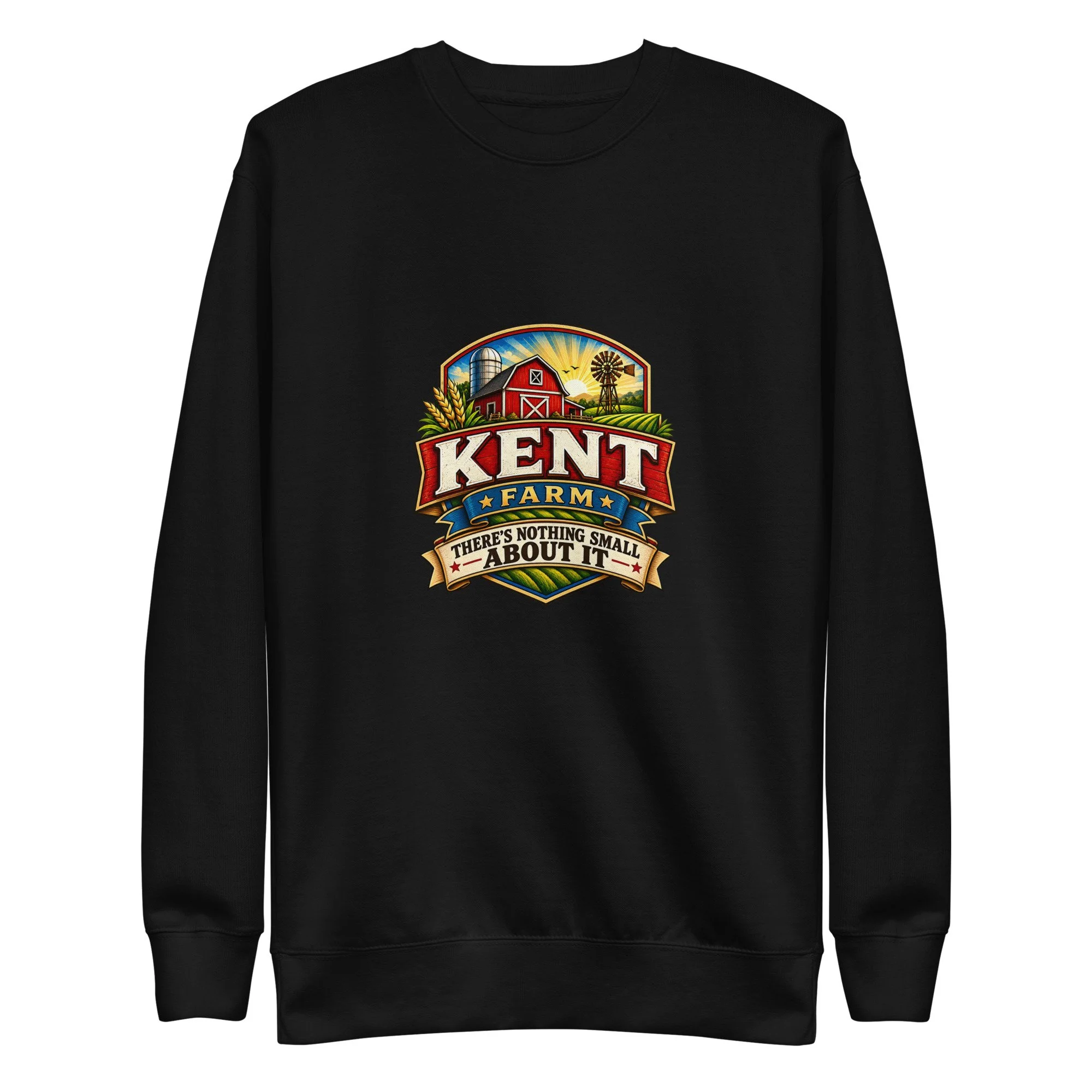 Agave green Kent Farm premium logo-and-tagline crewneck sweatshirt — alternate view 2 of 2.