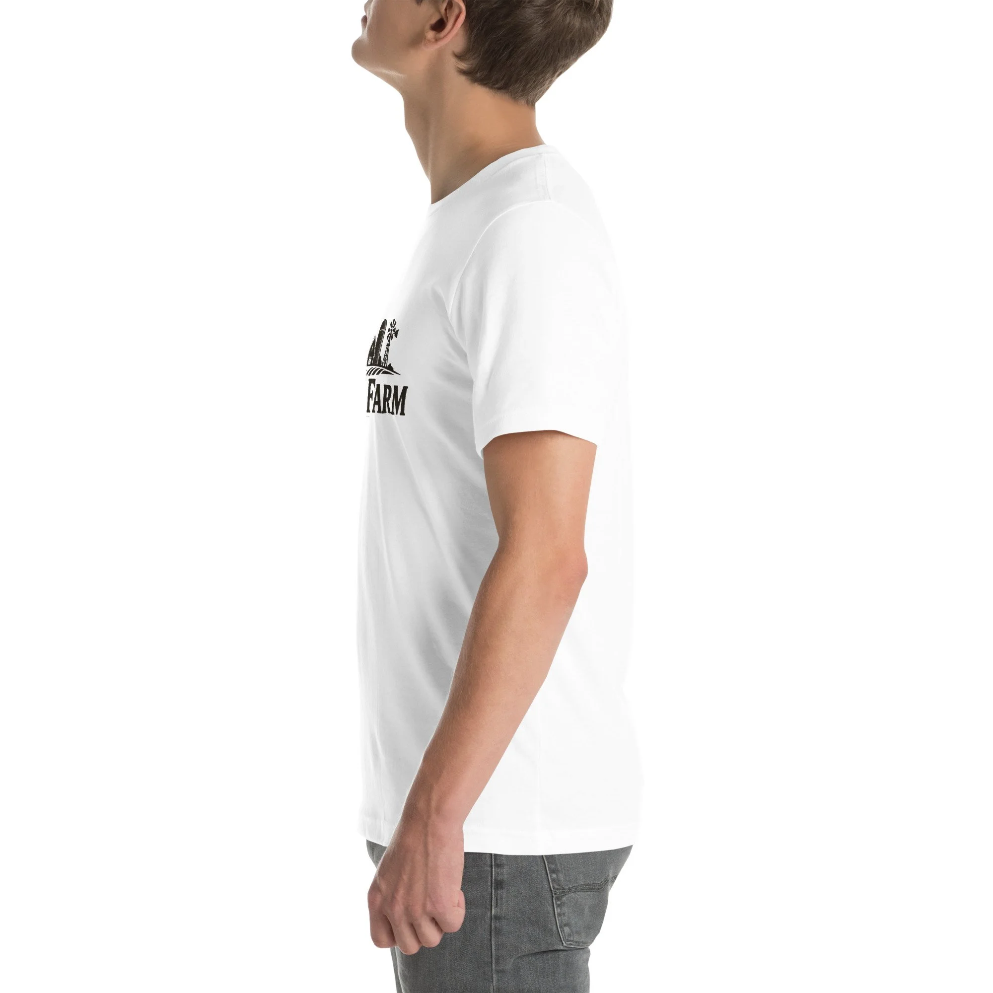 White Kent Farm minimal line-art T-shirt — alternate view 6 of 9.