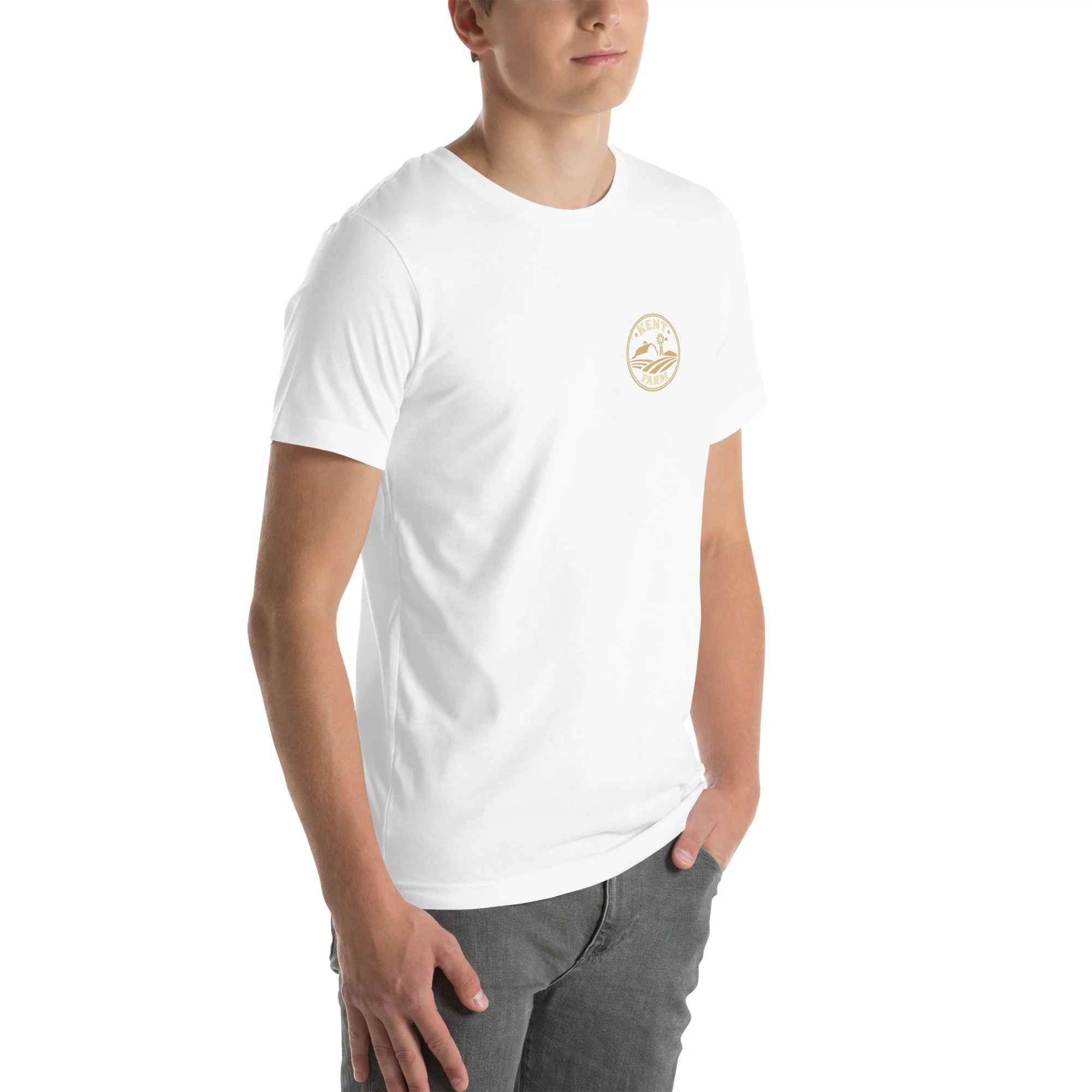 White Kent Farm minimal gold-circle T-shirt — alternate view 11 of 11.