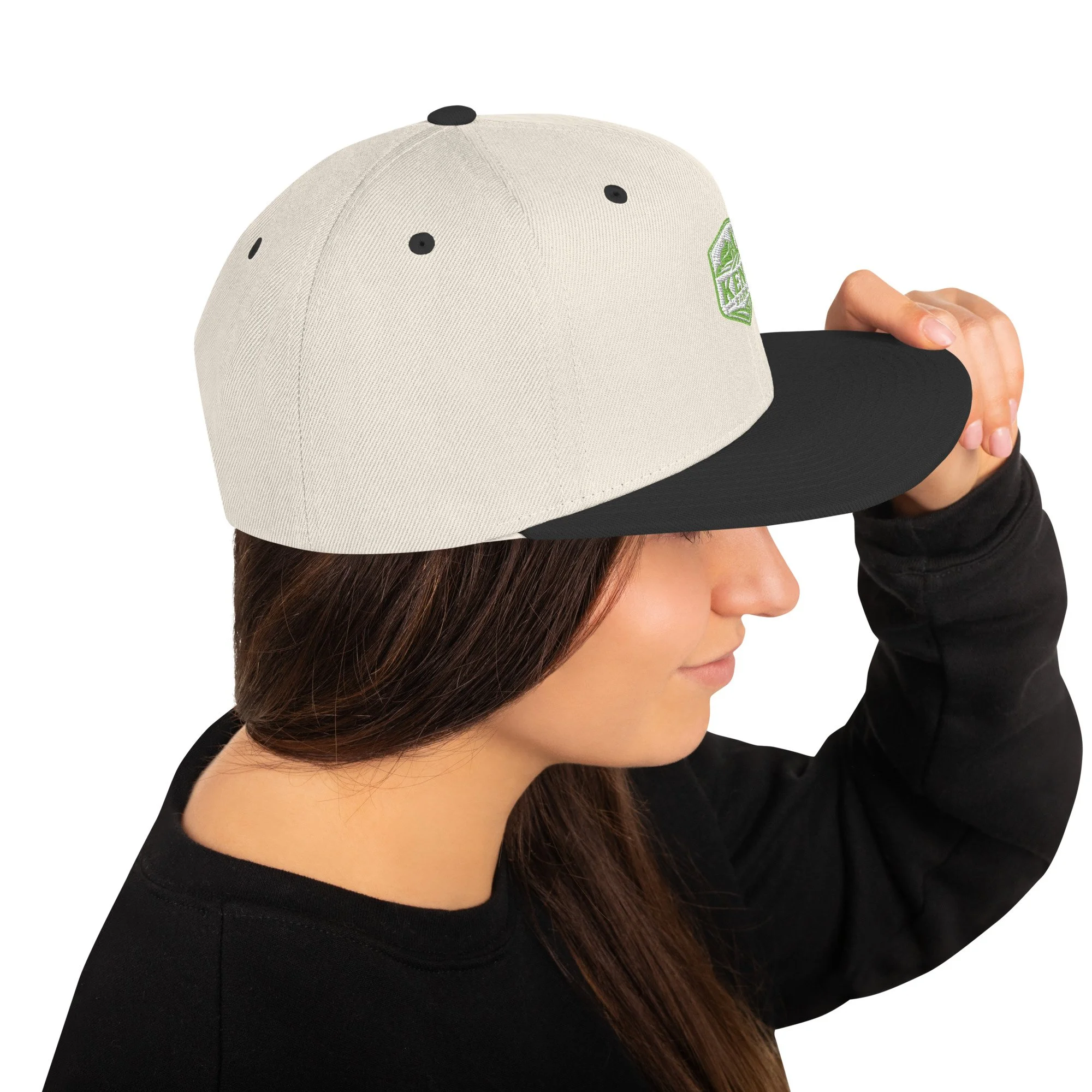 Green Kent Farm shield snapback cap with gold embroidery — alternate view 4 of 4.
