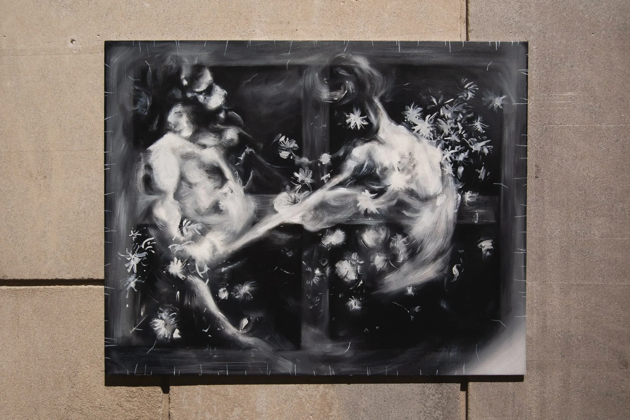 X-Ray of 'Still Life with Meadow Flowers and Roses', Oil on Aluminum Panel, 20 x 16"