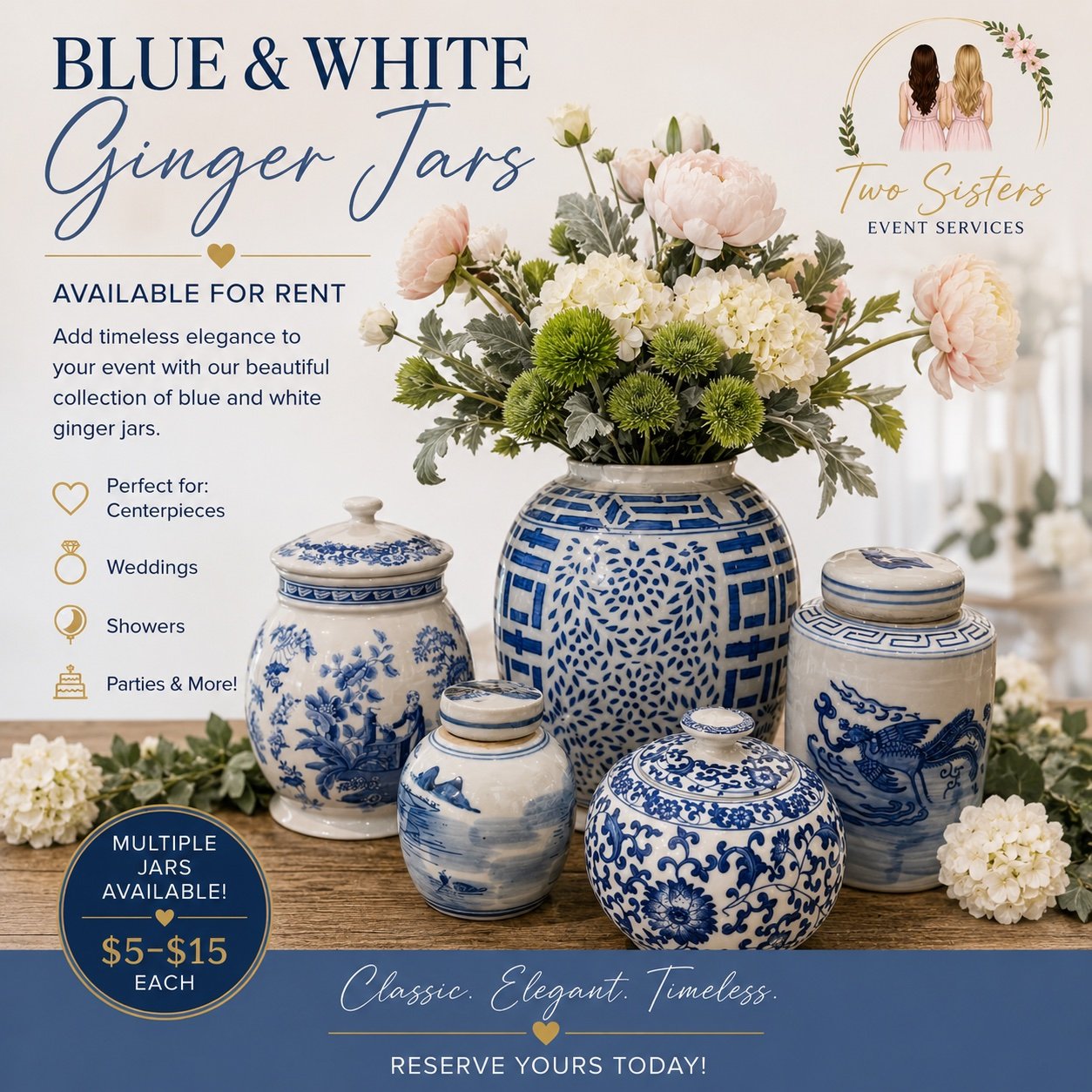 Blue & White Ginger Jars