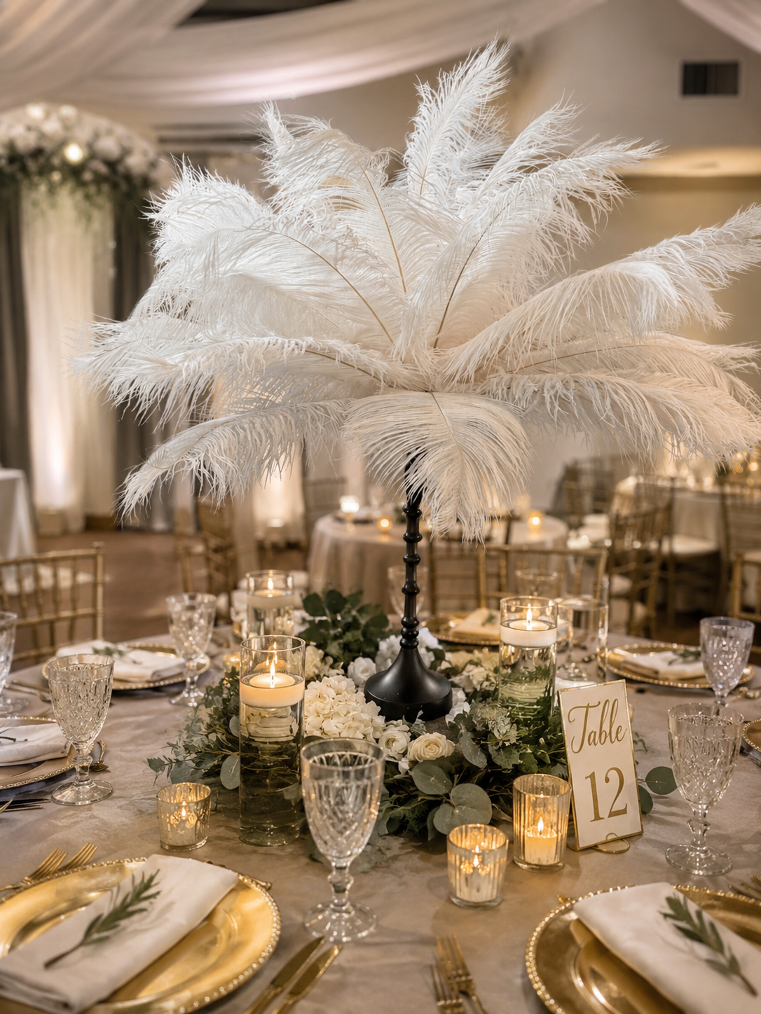 Ostrich Feather Centerpiece