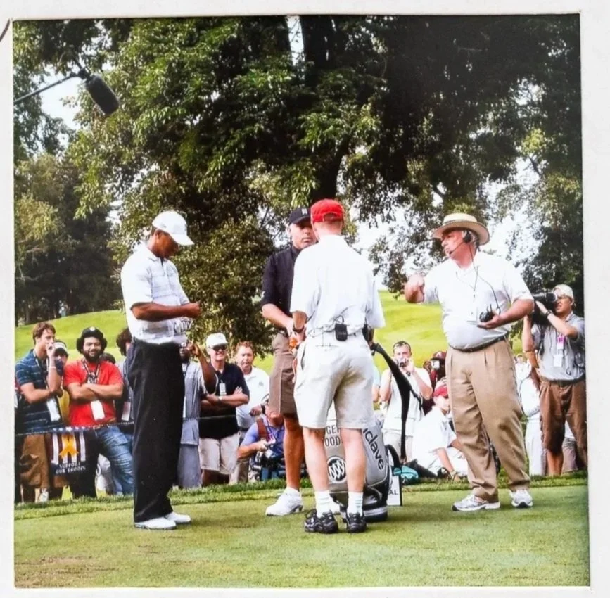 Ron with Tiger Woods and Veteran caddy