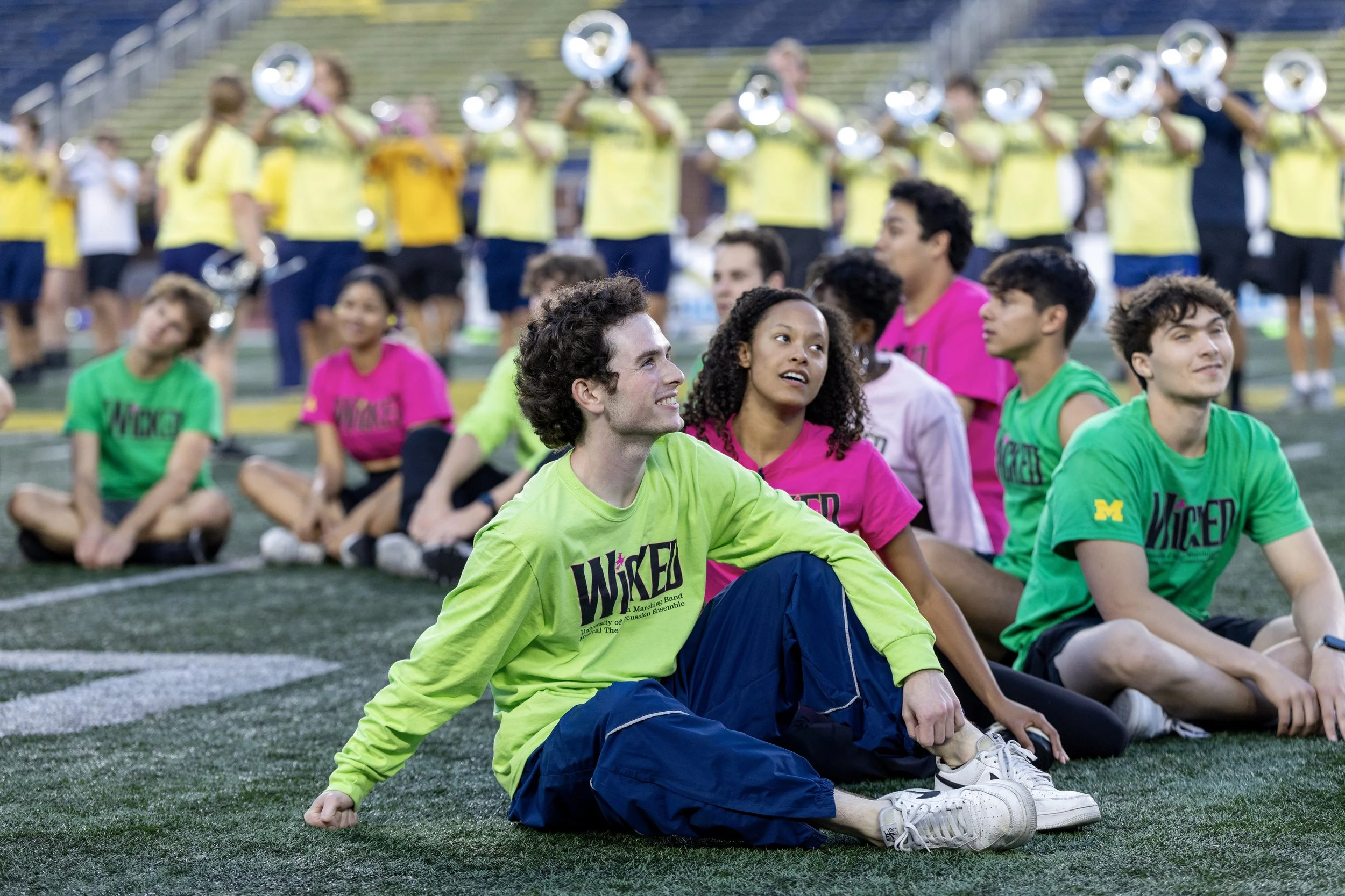 University of Michigan Marching Band & Department of Musical Theatre collaboration on the WICKED-themed halftime show. Feat. Burke Brickner, Zuri Clarno, & Logan Krushinski (September 13, 2025)