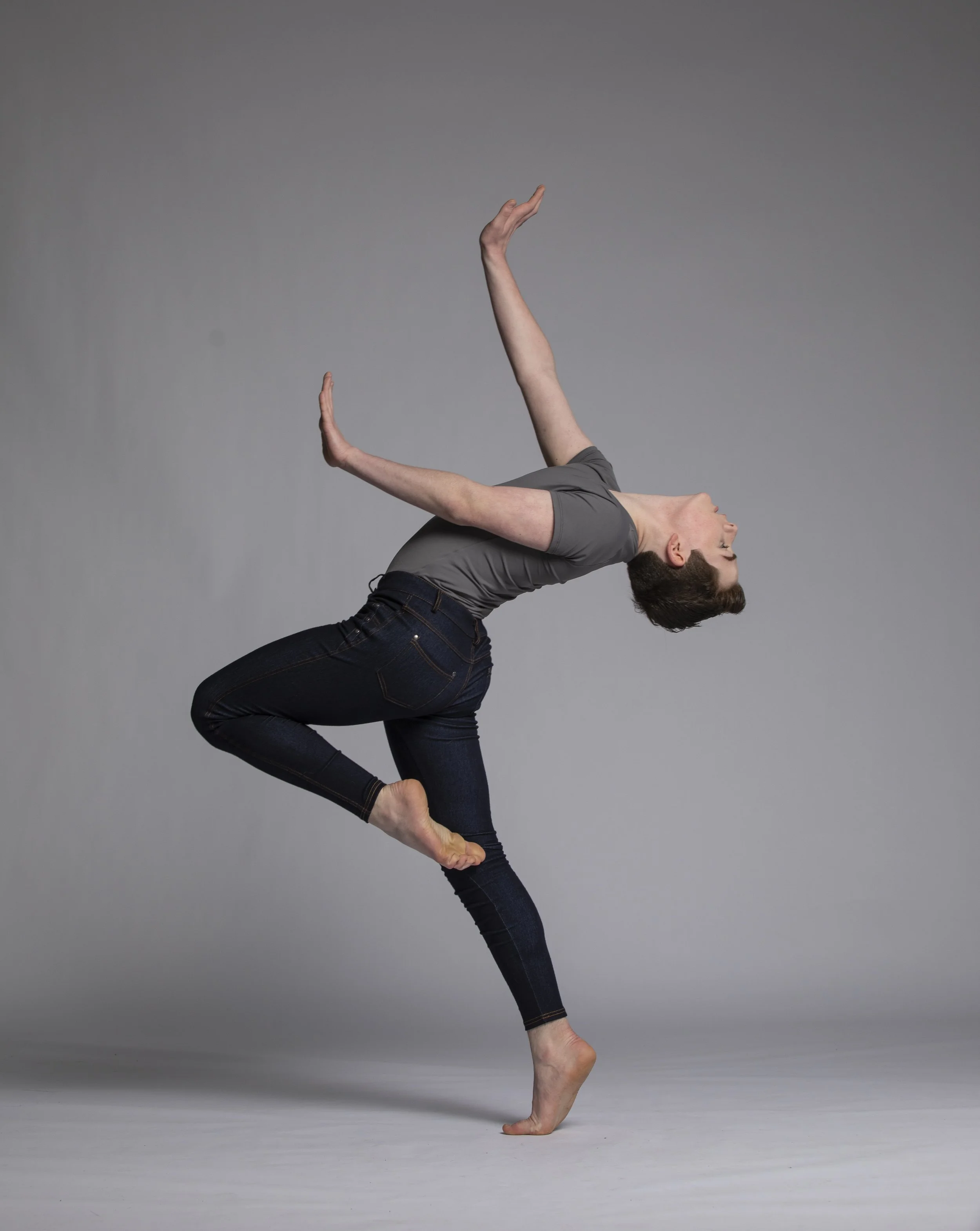 Dance photo of Burke Brickner in passé relevé (Photo by Cody Green with Code Art Photography)