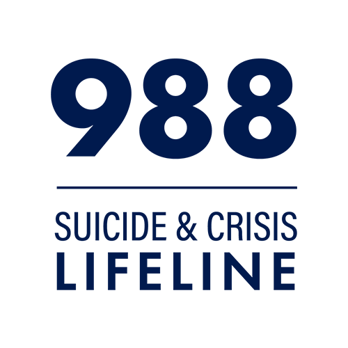Number 988 above the words 'Suicide & Crisis Lifeline' on a white background
