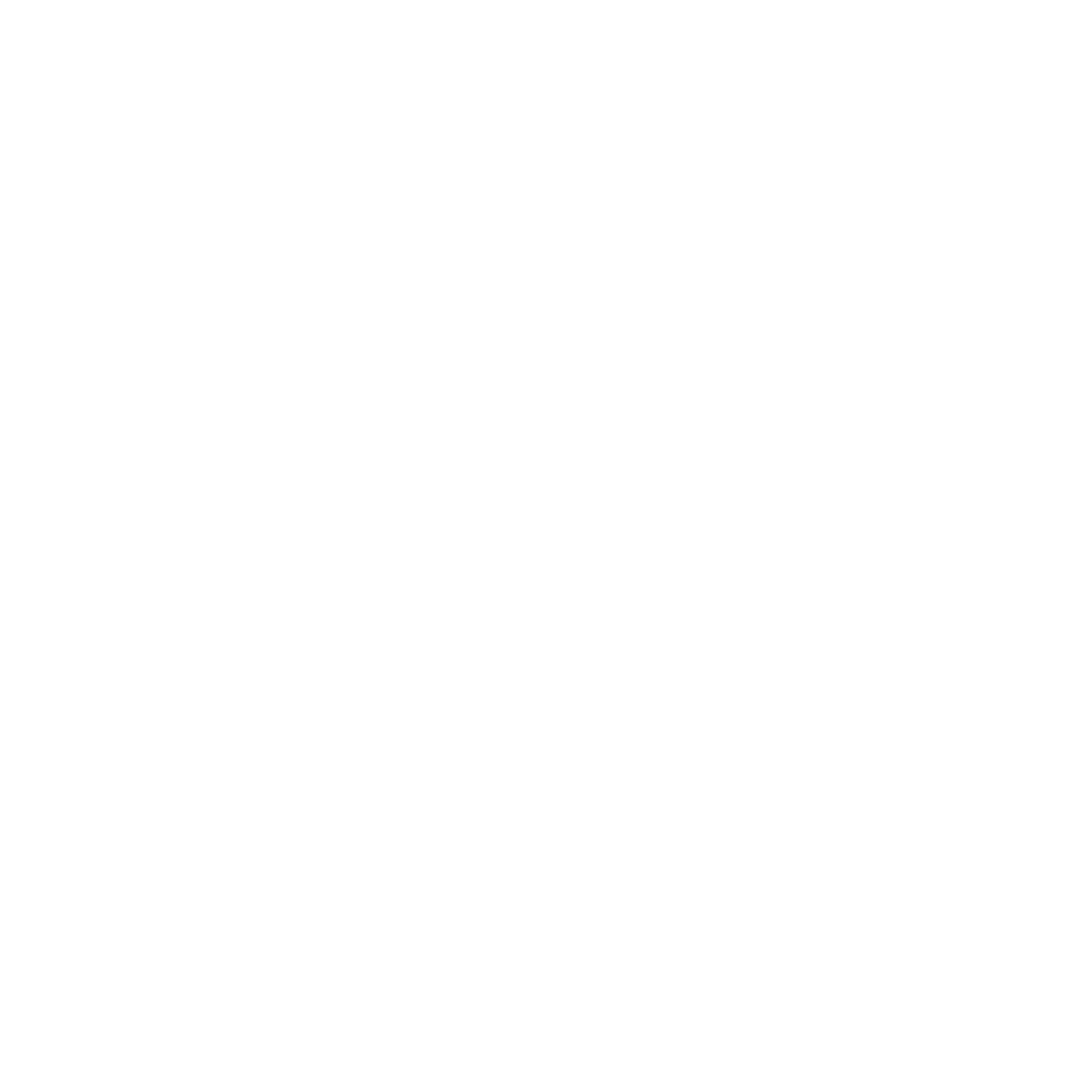 A white, abstract network or molecule diagram on a black background, with a central circle connected to six surrounding circles by lines.
