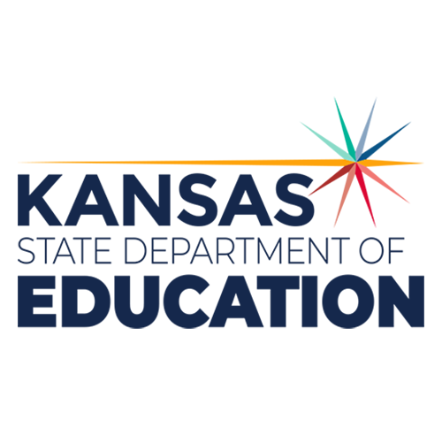 Kansas State Department of Education logo with colorful starburst design.