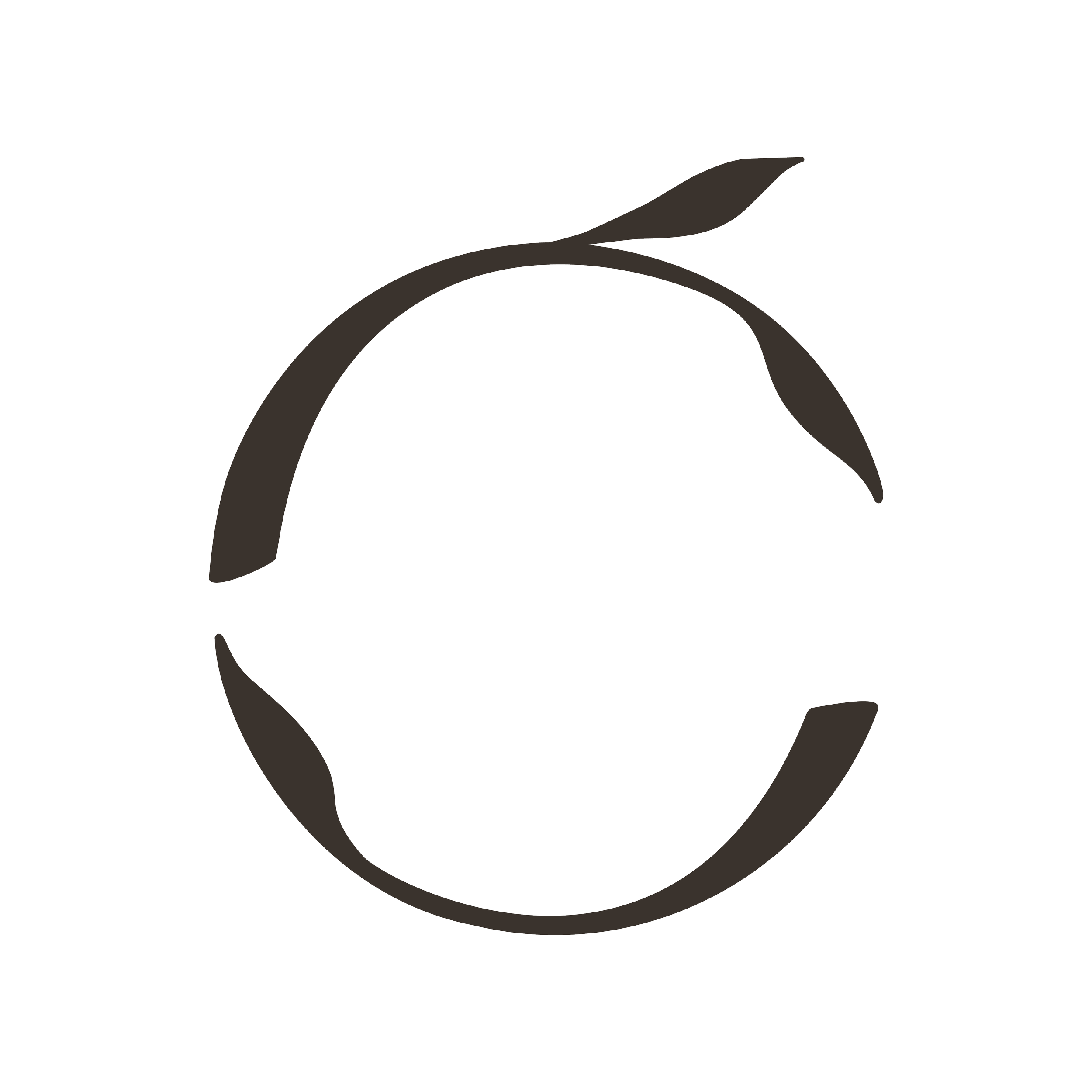 A minimalist black and gray zebra logo with a circular design.