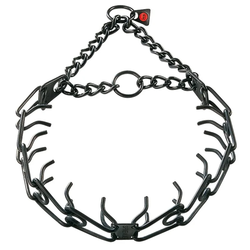 2.25 mm x 16" (41 cm) Herm Sprenger Black Stainless Steel Prong Collar with Swivel (Small)