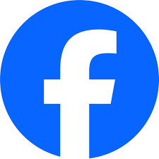 Facebook logo with white lowercase 'f' on a blue circular background