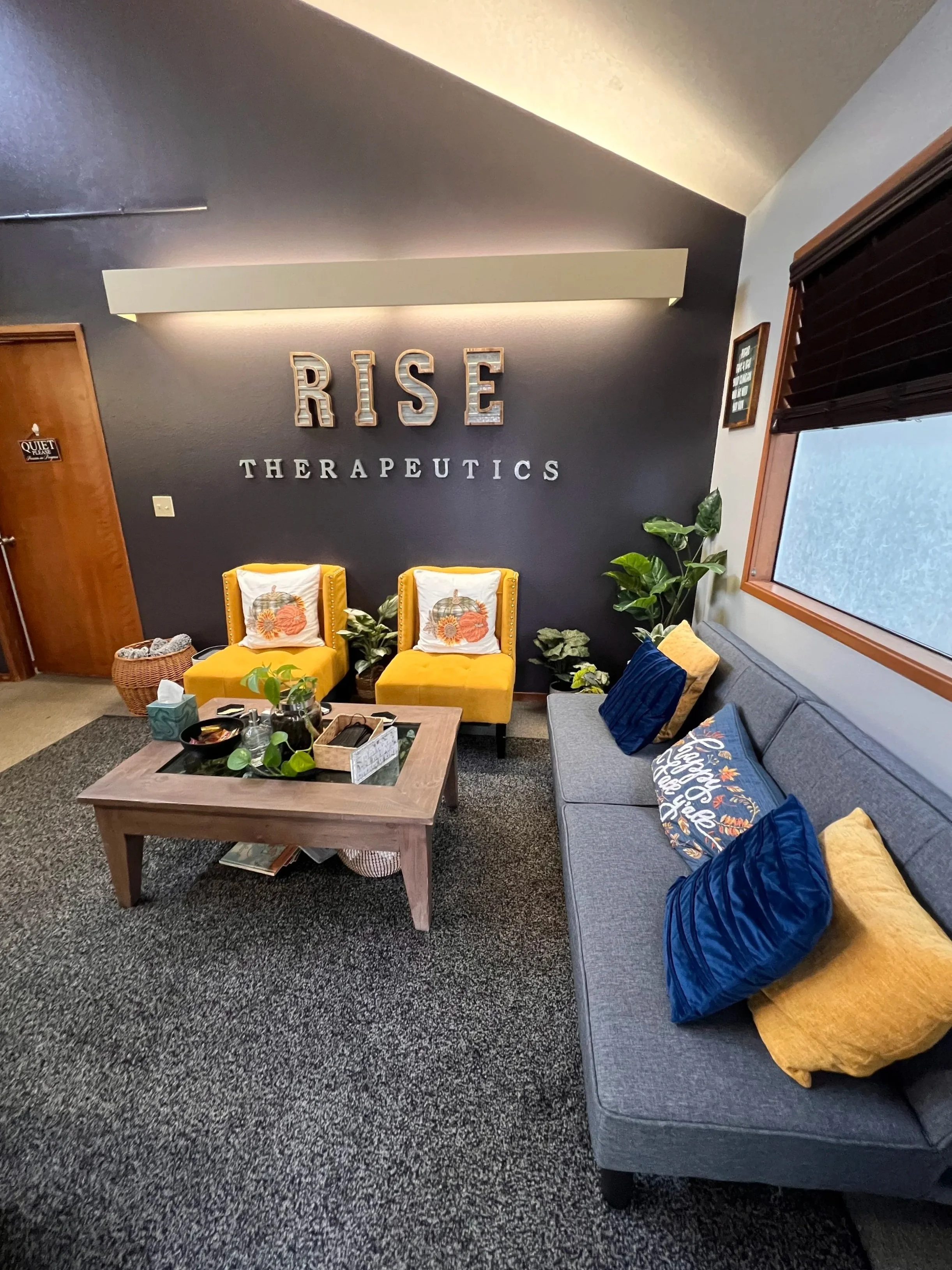 Waiting room at Rise Therapeutic Services in Sherwood, Oregon.