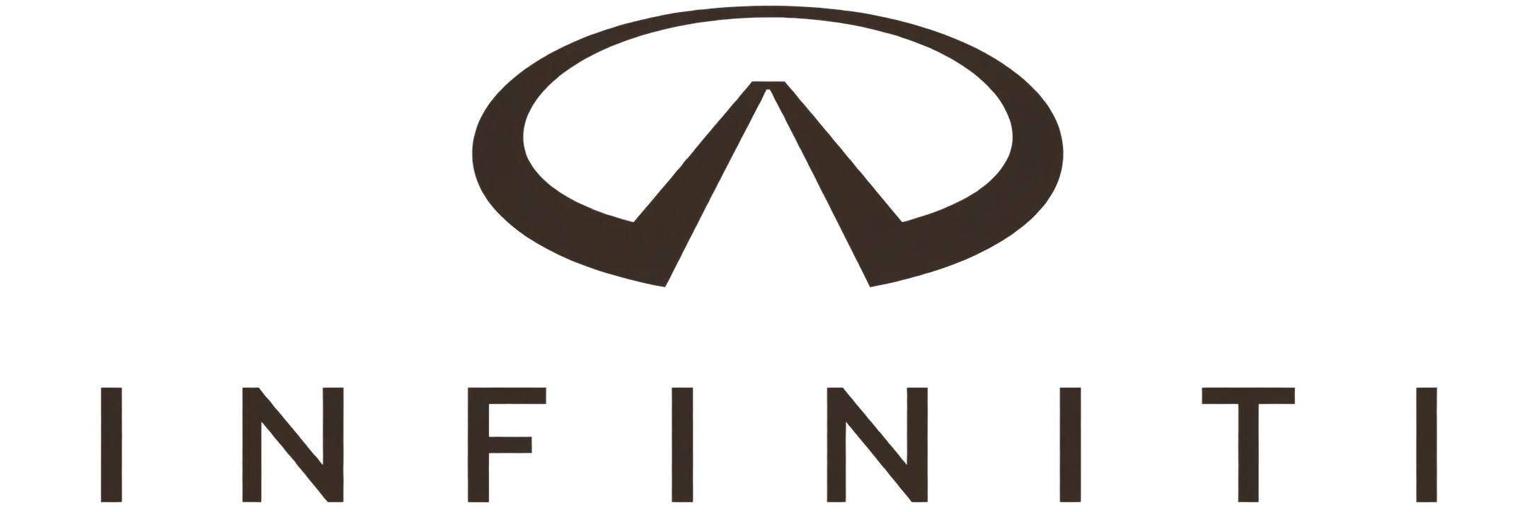 Logotipo de Infiniti con símbolo y texto en negro. Marca de autos