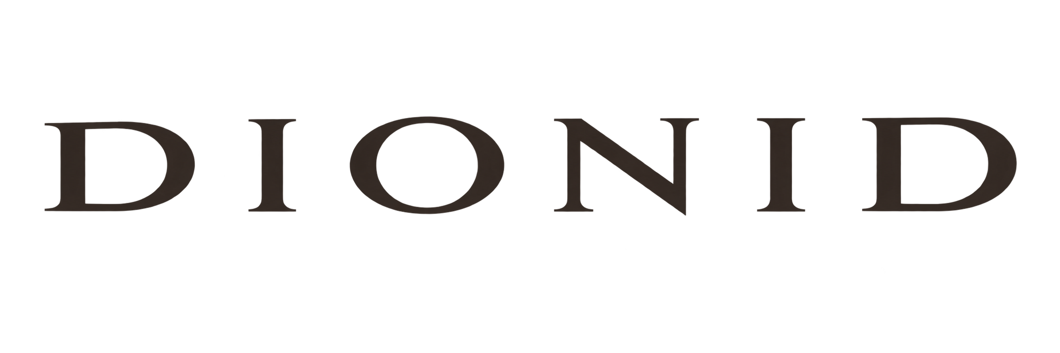 Logotipo de la marca de joyería "DIONID"' con letras negras y una 'N' de color marrón