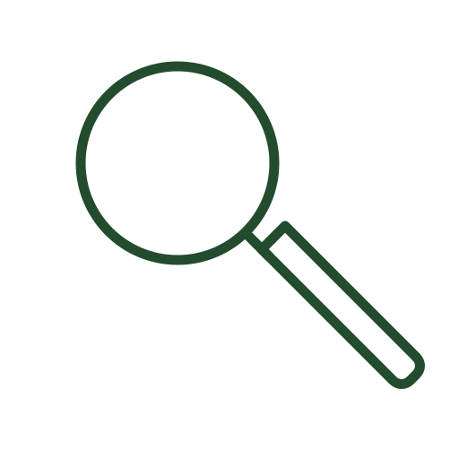 Magnifying glass representing the search for exceptional talent.
