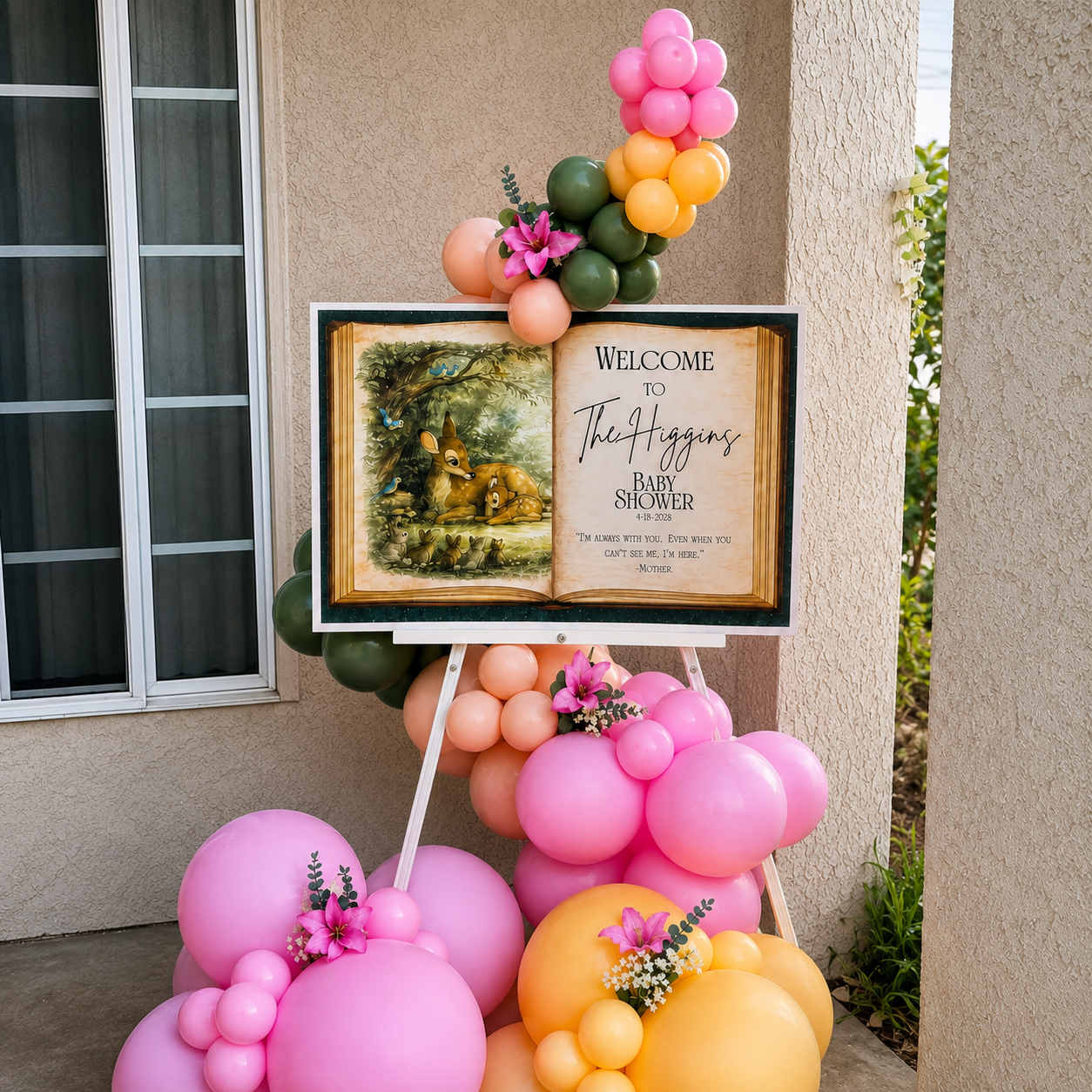 Easel Signage & Balloon Garland