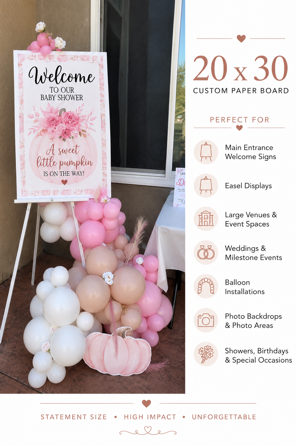 Custom Paper Board Welcome Sign