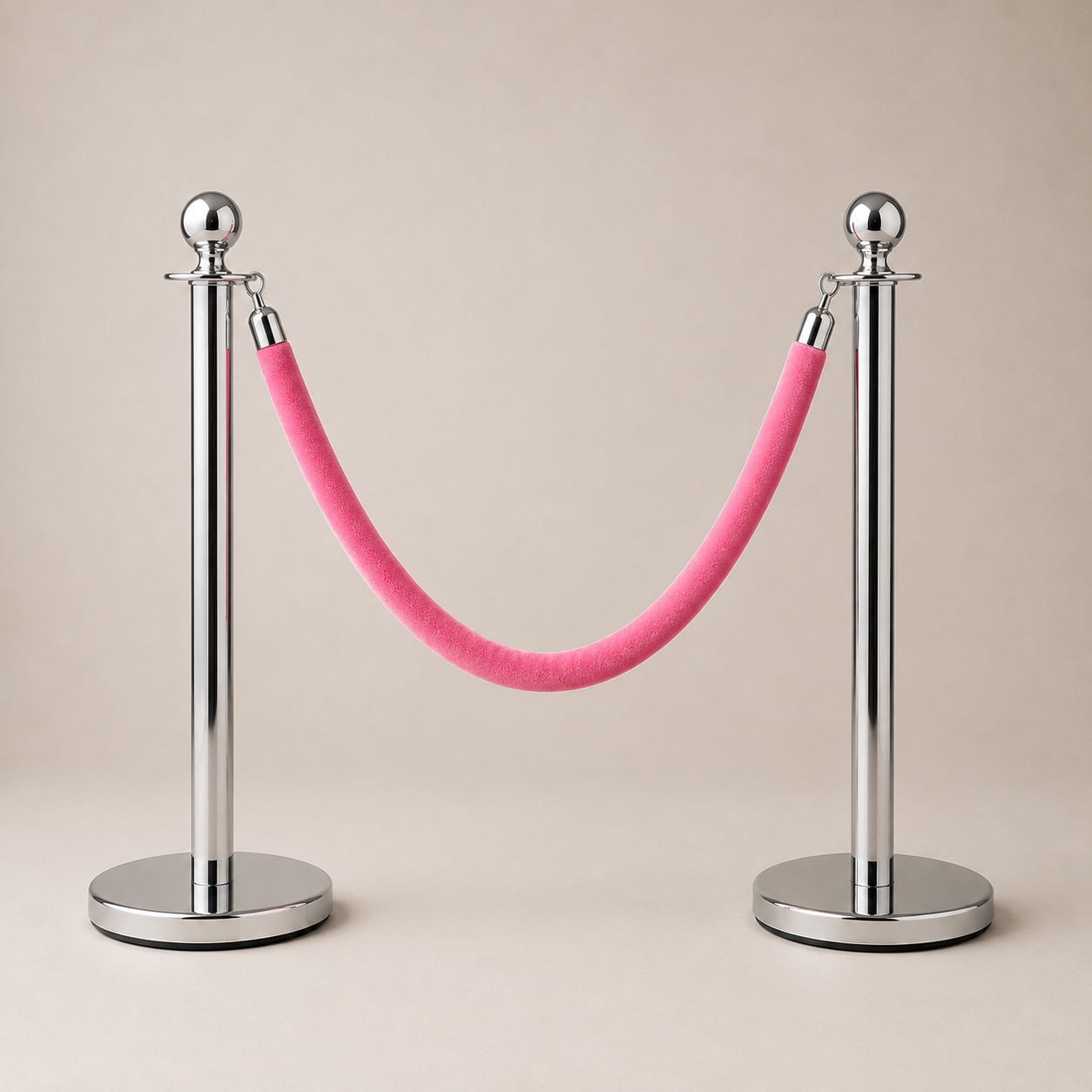 Silver Stanchions with Velvet Rope