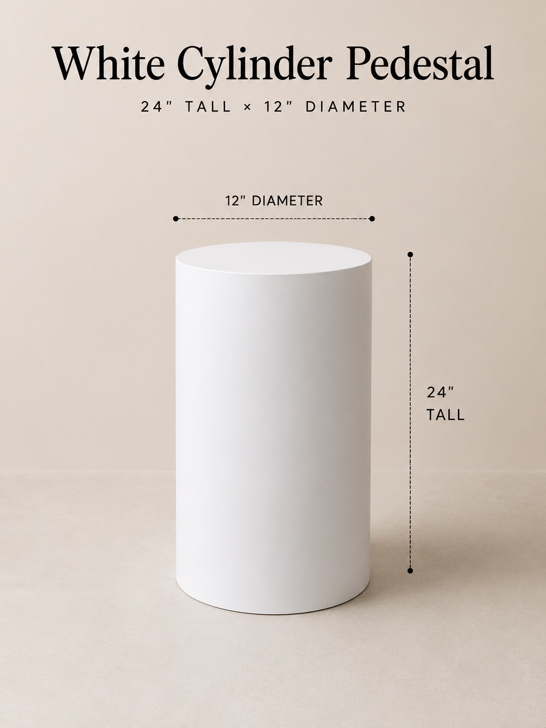White Cylinder Pedastal