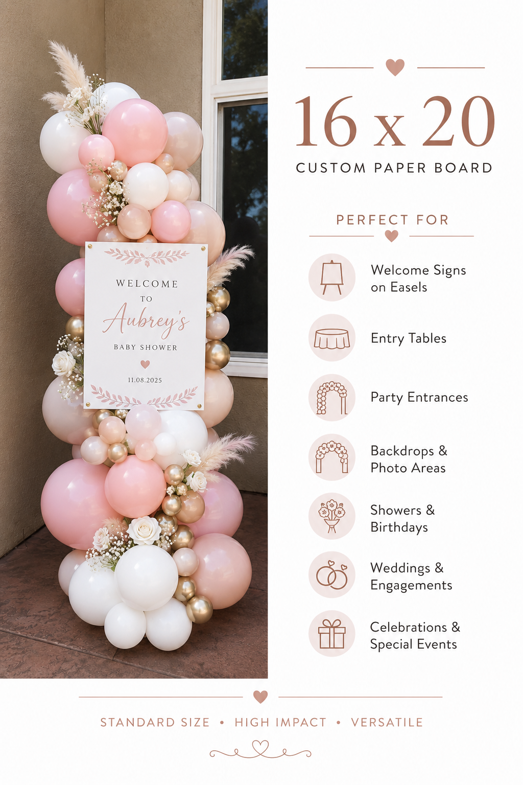 Custom Paper Board Welcome Sign
