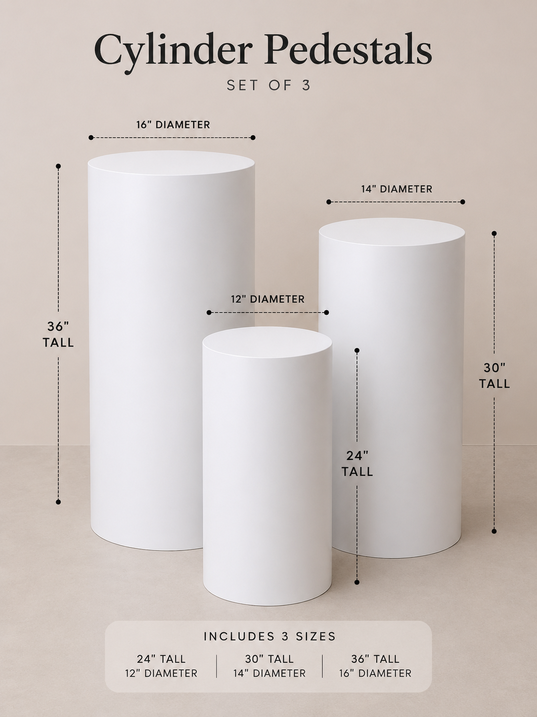 White Cylinder Pedastal