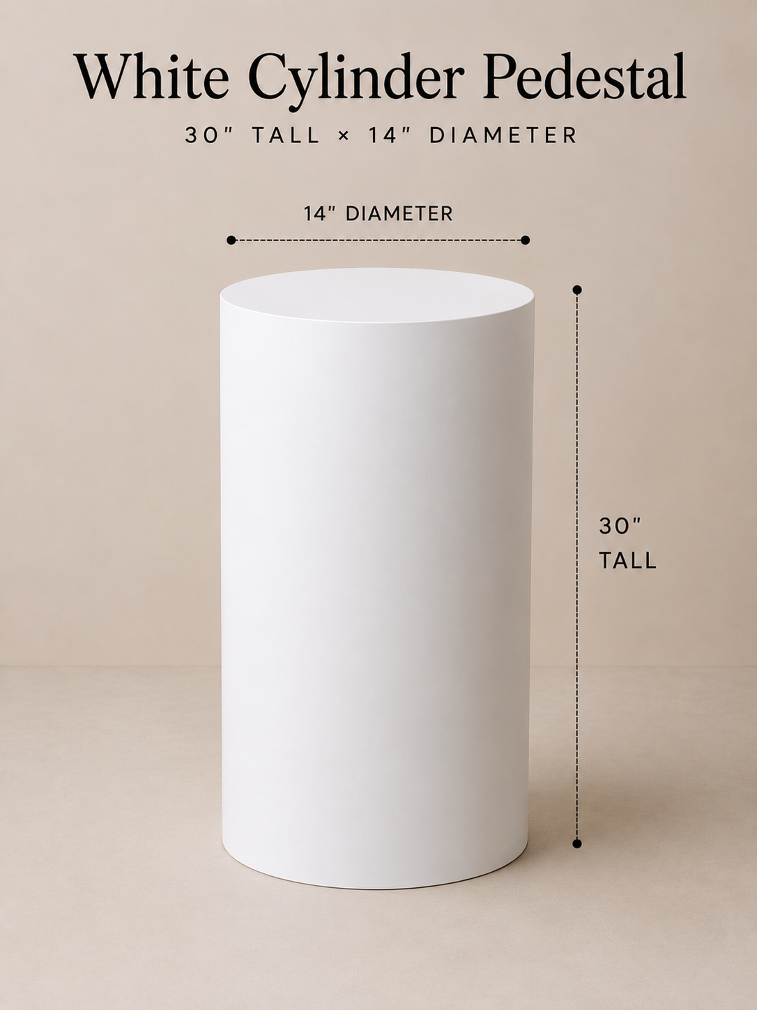 White Cylinder Pedastal