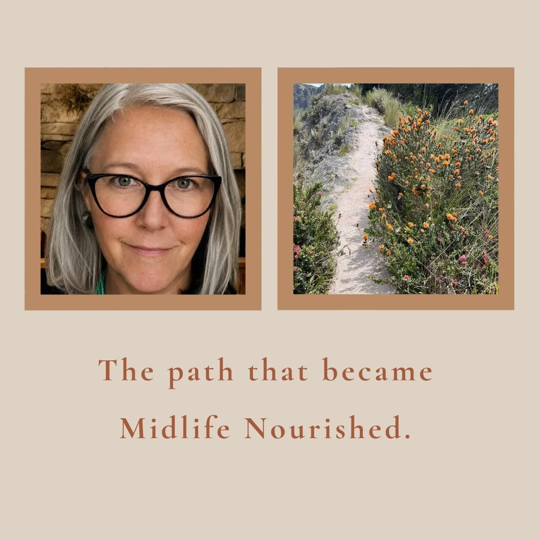 My path to Midlife Nourished wasn't particularly linear.

I've worked in environmental education, taught at the college level, co-founded a coaching and mentoring program for young adults, built a health coaching practice, taught yoga, facilitated co