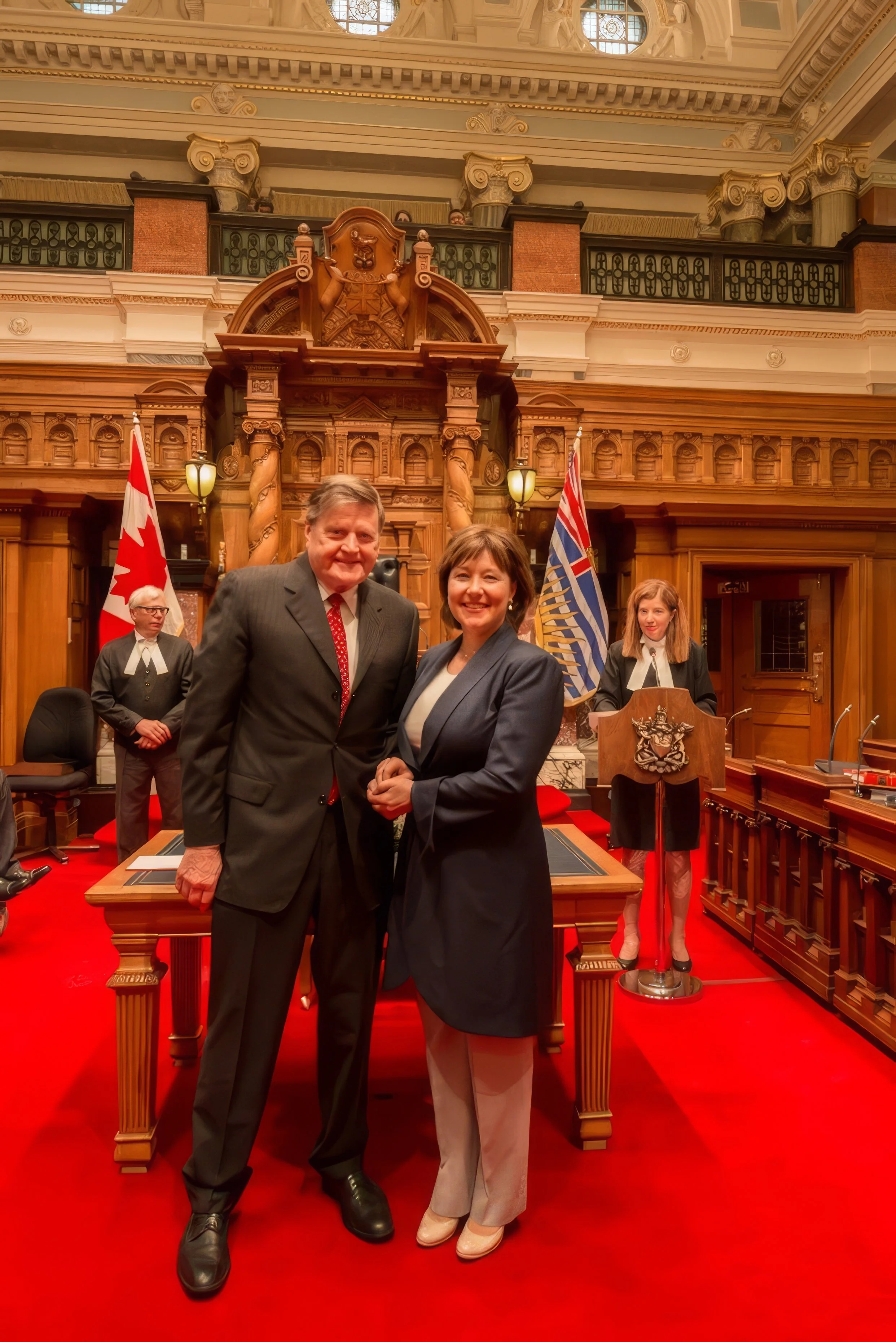 Ralph and Premier Christy Clark at swearing-in ceremony 2012