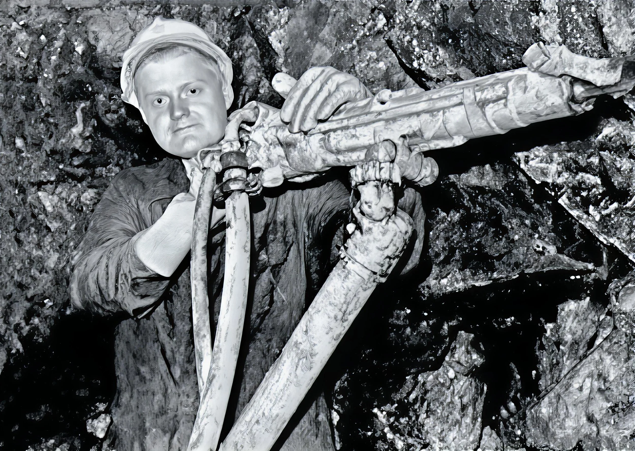 Ralph learns underground drilling, Stockholm 1959