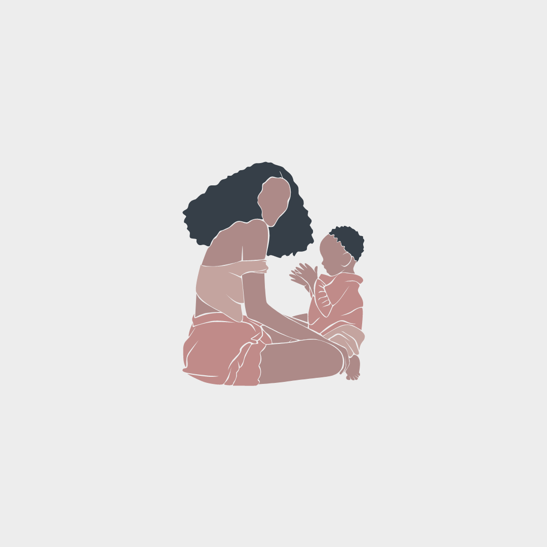 drawing of mother playing with child