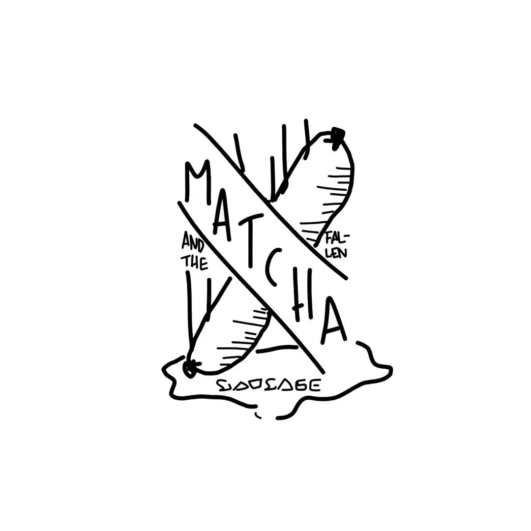 A black and white illustration of a sausage on a map of Texas with the words 'My Texas' written across it.