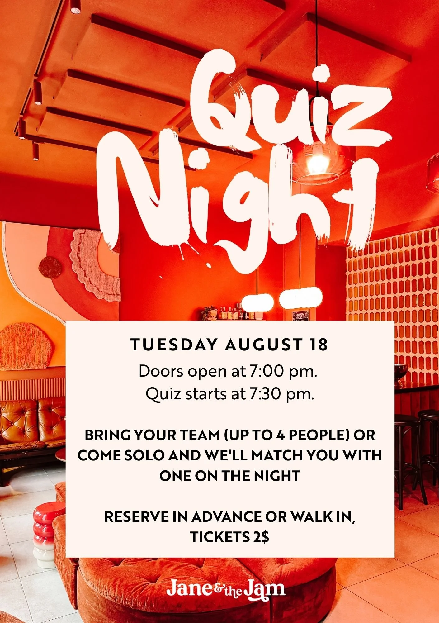 Quiz Night at Jane the Jam