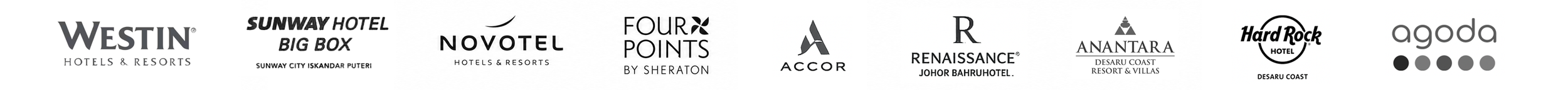 Hospitality and corporate brands that have worked with Julius Ng Photography