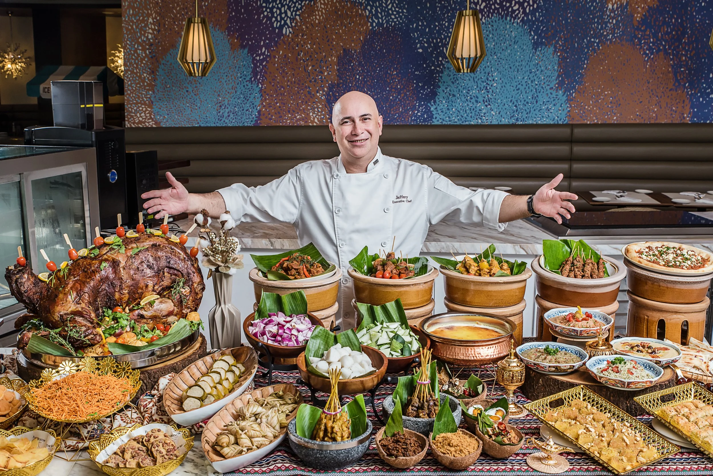 Executive Chef Jaffery Othman presenting a festive buffet at The Westin Desaru Coast Resort